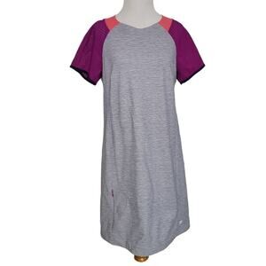Title Nine Unconventional Dress Colorblock Mesh Gray Athleisure Women Medium